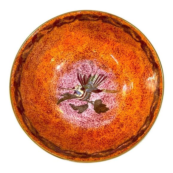 Wedgwood Hummingbird Luster Rare Bowl 8" Diameter Serving Centerpiece Large - Picture 3 of 10